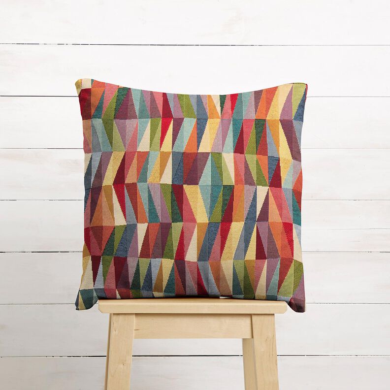 Tissu de décoration Gobelin Zigzag graphique – beige clair/carmin,  image number 7