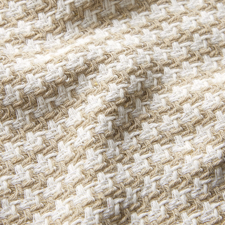 Tissu brut pour manteau Pied-de-poule – beige/blanc,  image number 2