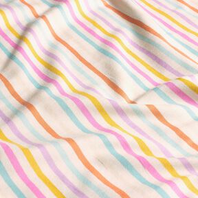 Jersey coton Rayures pastel – écru/violet pastel, 