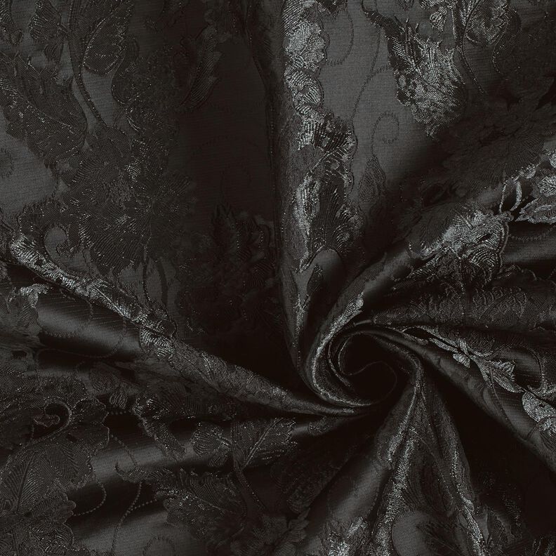 Jacquard d’habillement Brocart Fleurs – noir,  image number 3