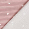 Jersey coton Cœurs et rayures – vieux rose clair,  thumbnail number 5