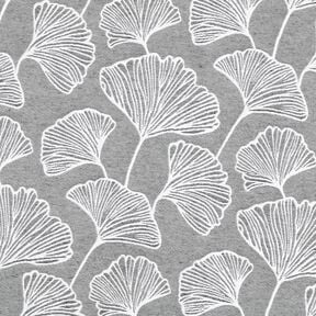 Tissu de décoration Jacquard grand ginkgo – granit/ivoire, 
