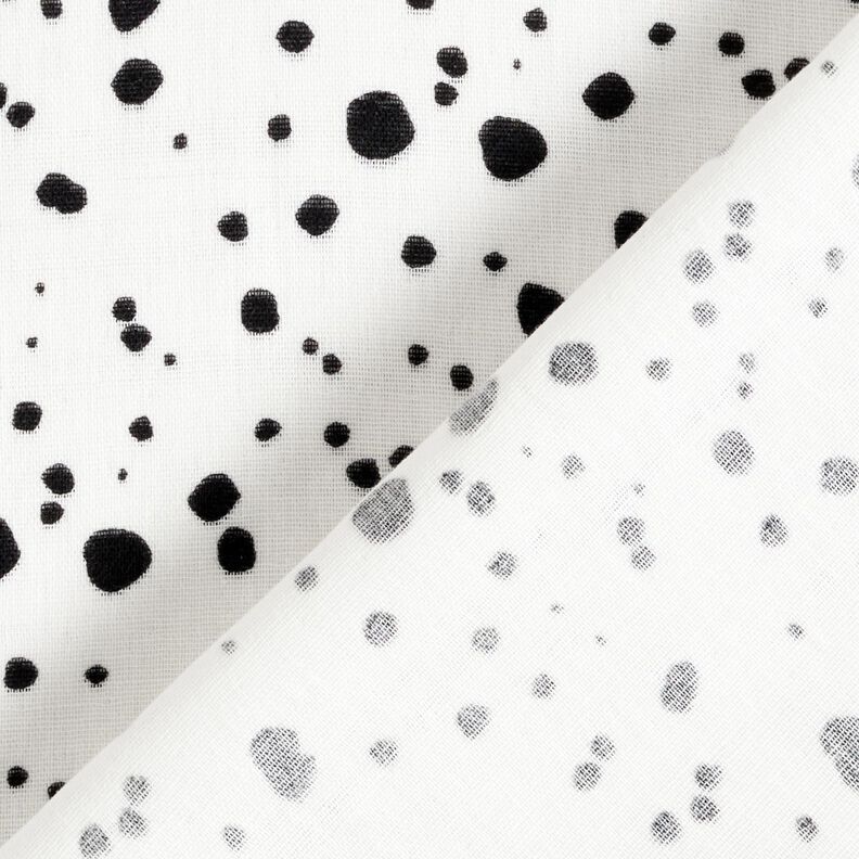 Tissu gaze de coton points irréguliers, lisses – ivoire/noir,  image number 5
