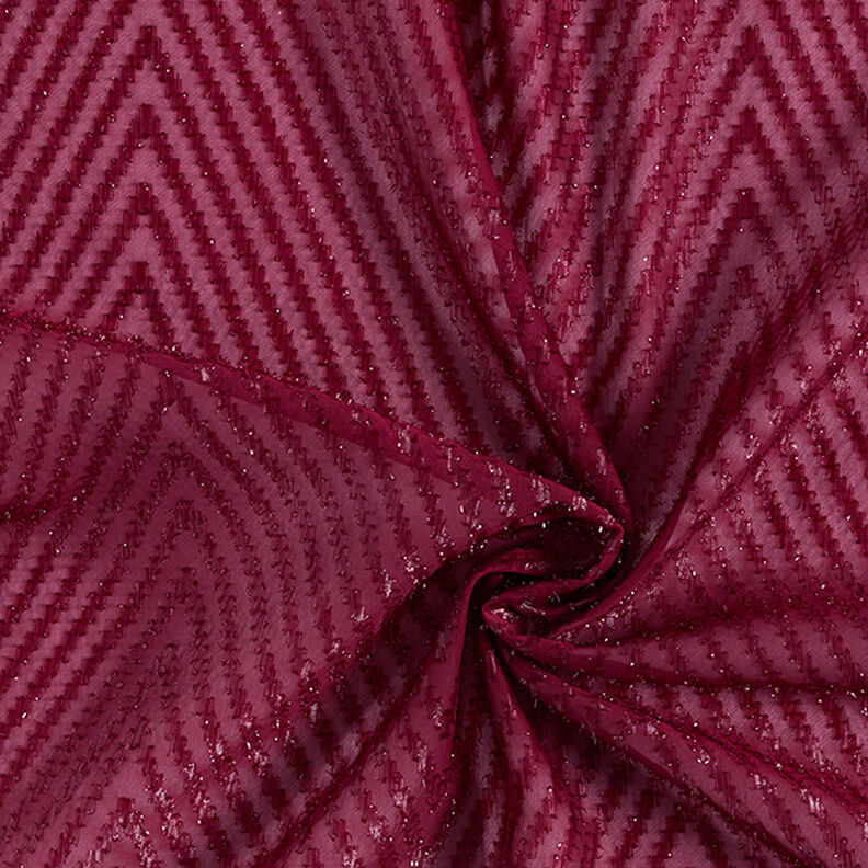 Mousseline Zigzag à paillettes – rouge bordeaux,  image number 3