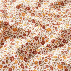 Popeline coton Herbstblumen – blanc/bordeaux, 