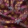 Tissu en coton Popeline Mélange d'étoiles – rouge bordeaux/or,  thumbnail number 2