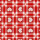 Tissu en coton Cretonne Carreaux Vichy et cœurs – rouge,  thumbnail number 1