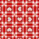 Tissu en coton Cretonne Carreaux Vichy et cœurs – rouge,  thumbnail number 1