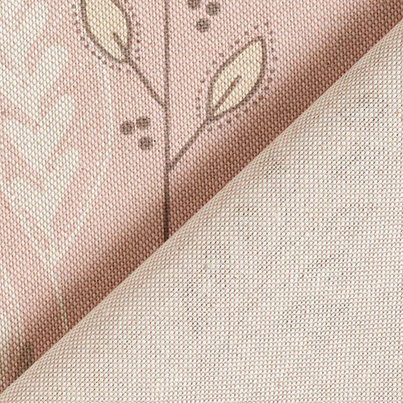 Tissu de décoration Semi-panama Branches tendres – vieux rose clair/nature,  image number 4