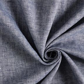 Mélange lin-coton chevron – bleu marine | Reste 70cm, 