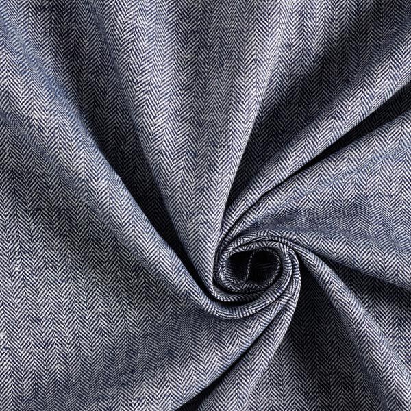 Mélange lin-coton chevron – bleu marine,  image number 2