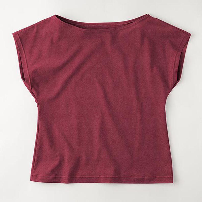 Bambou Jersey viscose Uni – rouge bordeaux,  image number 8