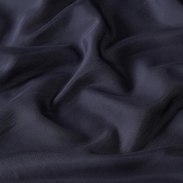 Tissu voile en coton et soie super léger – bleu marine,  image number 2