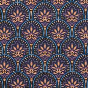 Coton enduit Sujets abstraits – bleu nuit, 