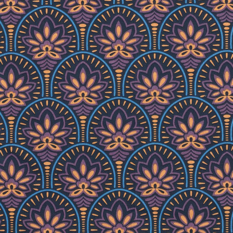 Coton enduit Sujets abstraits – bleu nuit,  image number 1