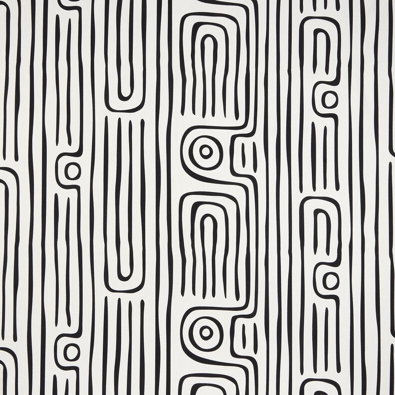 Tissu de décoration Semi-panama motif rayé abstrait – noir/ivoire,  image number 1