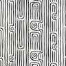 Tissu de décoration Semi-panama motif rayé abstrait – noir/ivoire,  thumbnail number 1