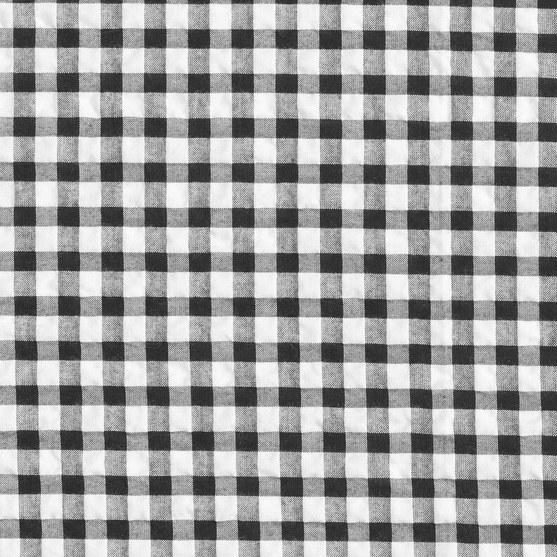 Seersucker à gros carreaux vichy – blanc/noir,  image number 1