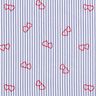 Popeline Stretch Rayures et cœurs – blanc/indigo,  thumbnail number 1