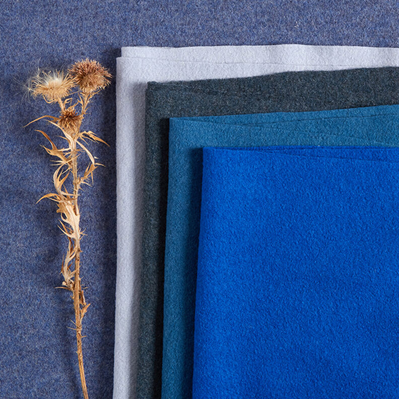 Loden de laine foulé – bleu acier,  image number 6