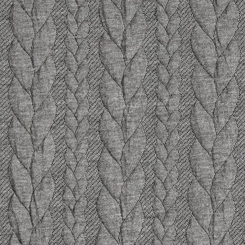 Jersey jacquard Cloqué Torsades – gris clair,  image number 1