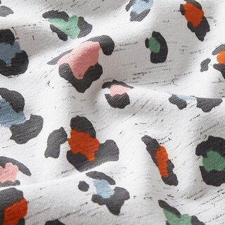 Jersey coton motif léopard coloré – gris clair, 
