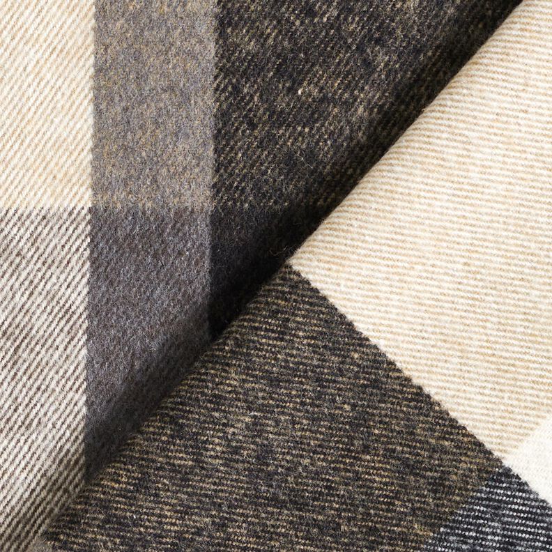 Tissu pour manteau Coton mélangé Tartan, gros carreaux – beige clair/argent ancien, image number 4