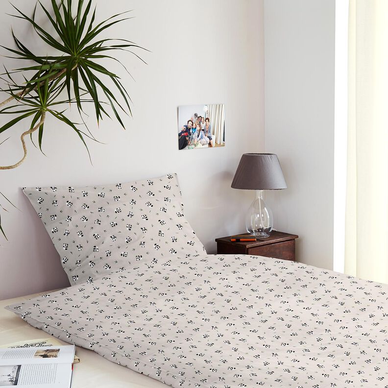 Tissu en coton Cretonne joli panda – nature, image number 5