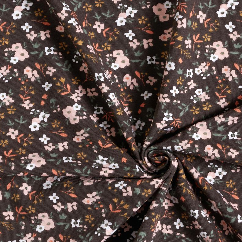 Jersey coton Mille-fleurs – marron noir,  image number 3