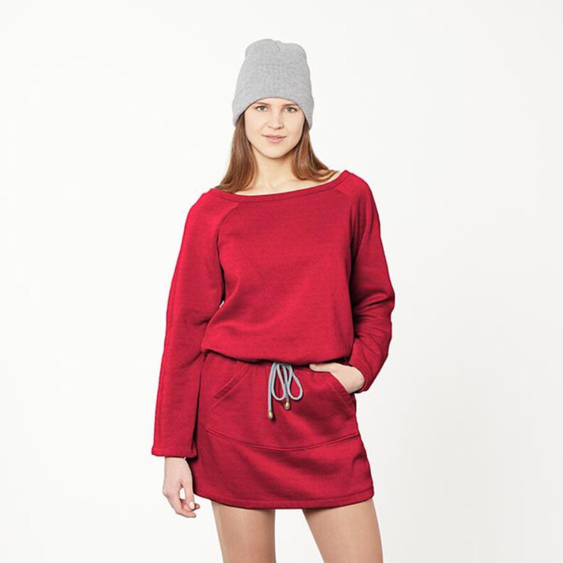 GOTS French Terry Sweat d’été | Tula – rouge bordeaux,  image number 5