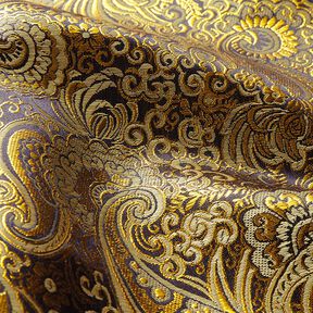 Jacquard d’habillement métallisé Paisley – or/noir, 