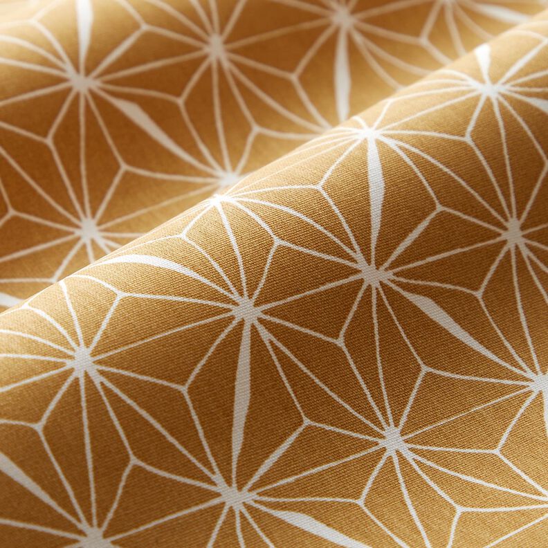 Coton enduit Étoiles graphiques – moutarde/blanc,  image number 3
