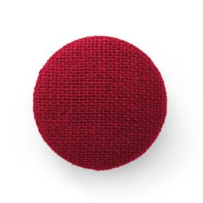 Bouton recouvert, Lin moyen – rouge foncé, 