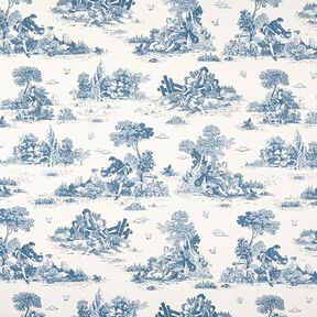 Tissu de décoration Semi-panama Berger – bleu jean/écru, 