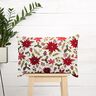 Tissu de décoration Canvas Fleurs d’étoile de Noël – écru/carmin,  thumbnail number 7