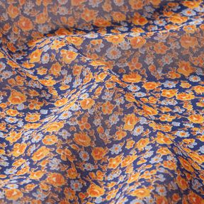 Chiffon Mille-fleurs – indigo/orange, 
