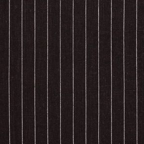 Viscose et lin mélangés à larges rayures – noir | Reste 60cm, 