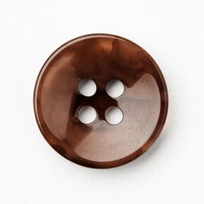 Bouton 4 trous marbré [Ø 15 mm] – brun-marron, 