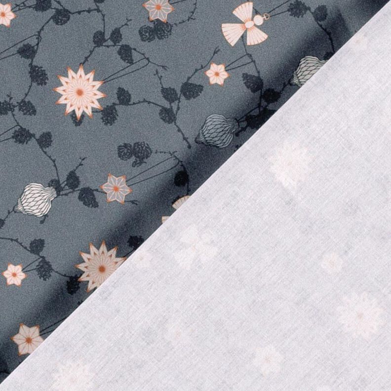 Tissu en coton Popeline Décorations d'arbre scandinaves – gris schiste, image number 4