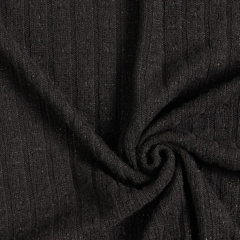 Tissu maille Tissu ajouré à rayures pailletées élégantes – noir,  image number 3