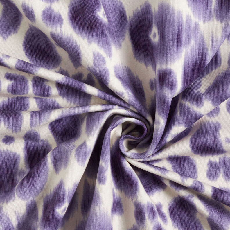 GOTS French Terry Batik motif léopard | TCC x LOOKS by Wolfgang Joop – lilas/crème,  image number 5