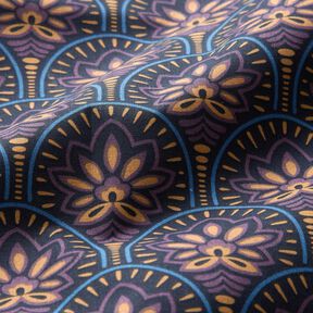 Coton enduit Sujets abstraits – bleu nuit, 