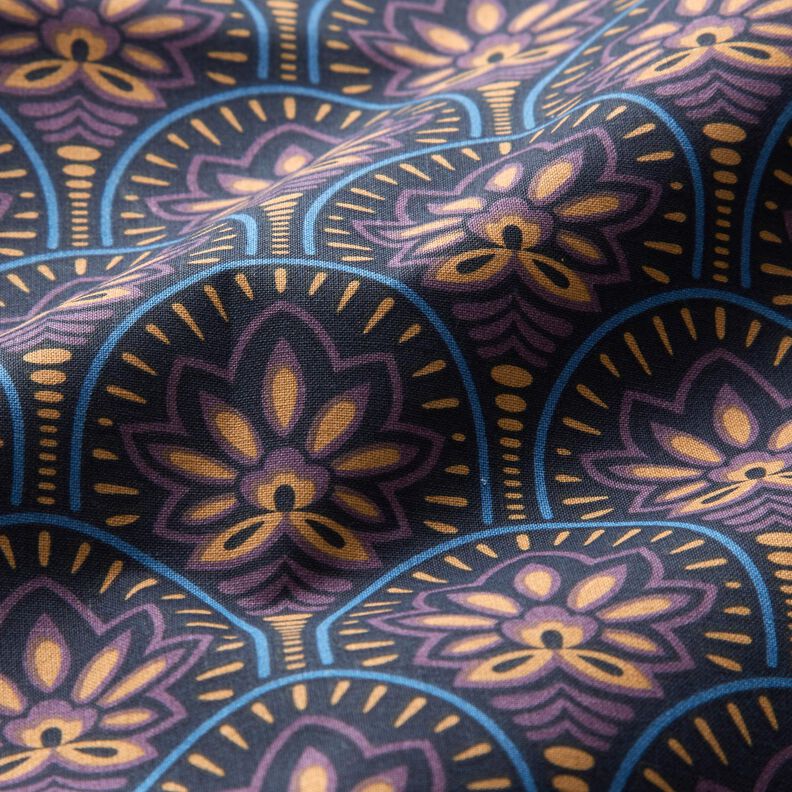 Coton enduit Sujets abstraits – bleu nuit,  image number 3