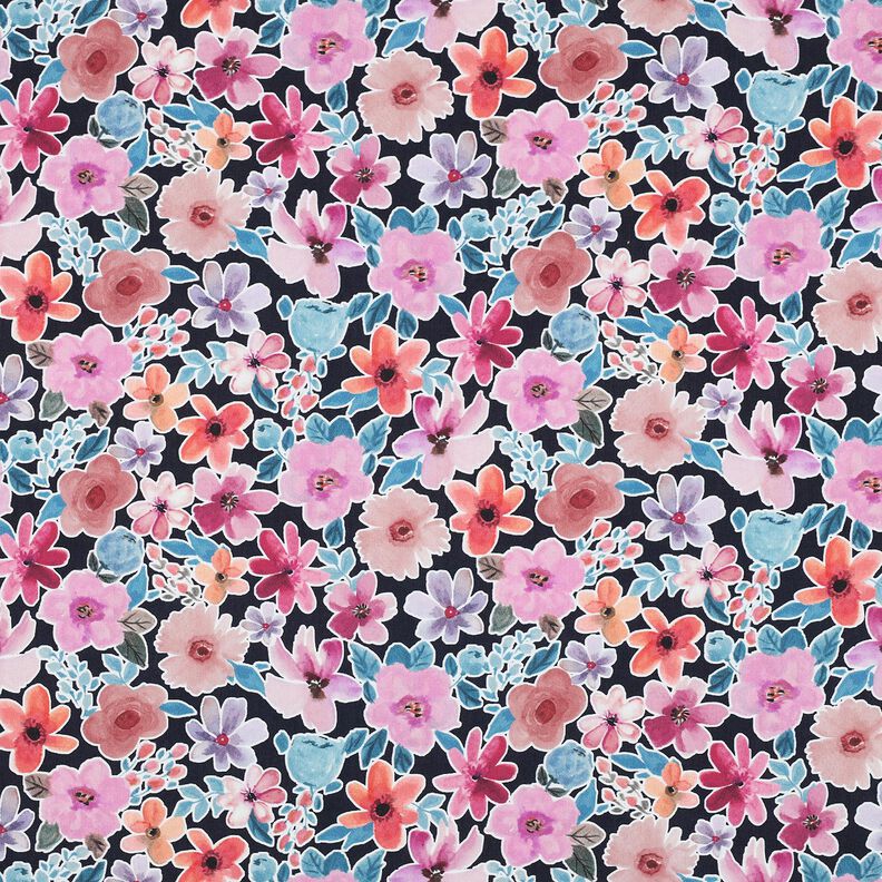 Popeline coton Fleurs | Poppy Fabrics – bleu noir,  image number 1