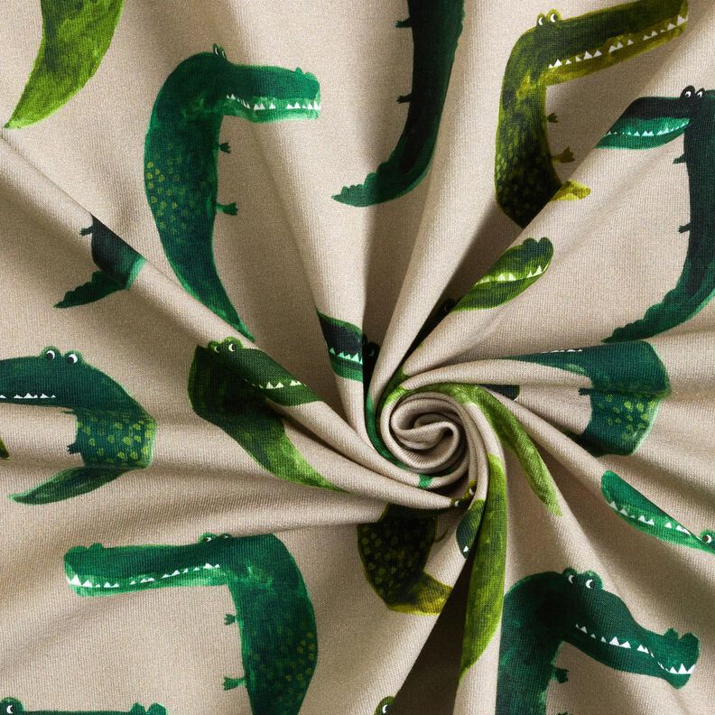 French Terry Sweat d’été Crocodile effronté Impression numérique – anémone,  image number 3
