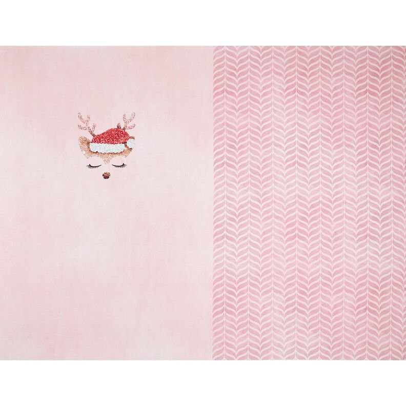 Jersey coton cerf scintillant endormi Panel | Glitzerpüppi – rosé/vieux rose clair, image number 5