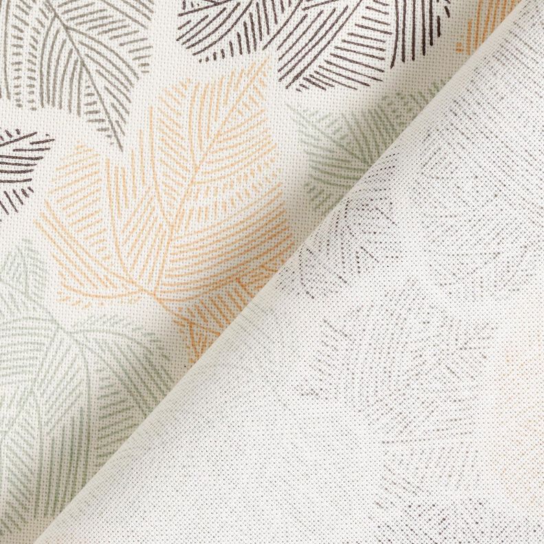 Tissu de décoration Semi-panama Cœurs de feuilles – ivoire/roseau, image number 4
