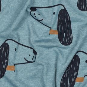 Jersey coton Chiens | Poppy Fabrics – bleu pigeon/noir, 