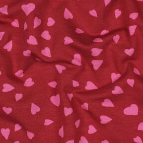 Sweat d’été Cœurs | Poppy Fabrics – rouge foncé/rose vif, 
