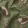 Tissu de décoration Semi-panama Chouettes des forêts – vert foncé/chocolat,  thumbnail number 2